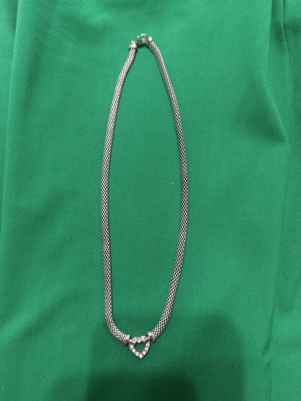 Sterling Silver Heart Pendant Necklace - Silver